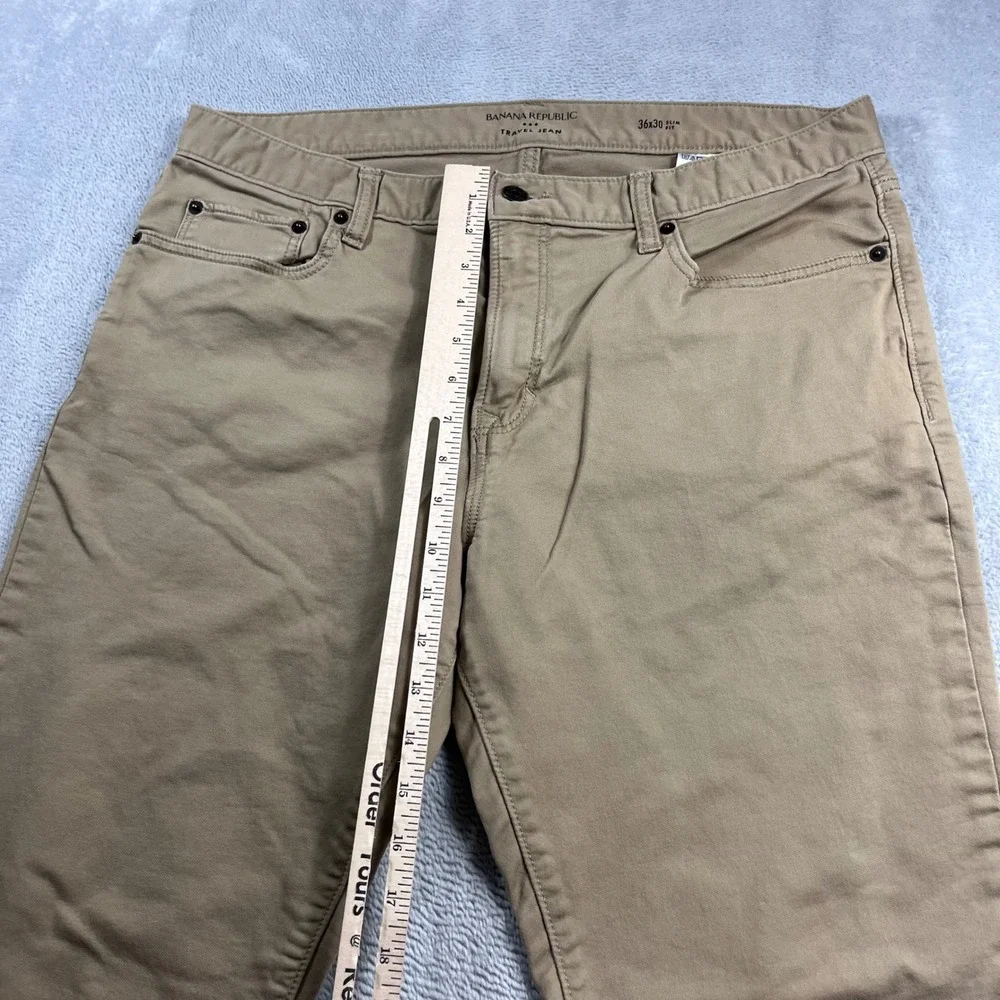 Banana Republic Travel Jean Mens 36x30 Slim Fit Khaki Tan Pants
